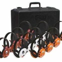 Califone 2810-12 12 Pairs Of Listening First™ Stereo Headphones With Case: 4 Sets Of Bears, 4 Pandas, 4 Tigers
