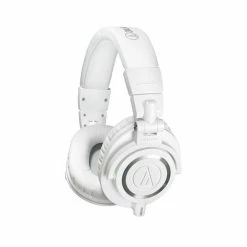 Audio-Technica ATH-M50XWH M-Series Professional Closed Back Headphones, Detachable Cable, White