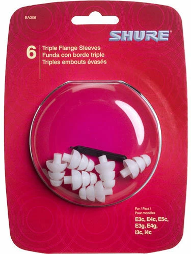 Shure EATFL1-6 Replacement Triple Flange Sleeves For SE Series Headphones, 3 Pair 3 Shure EATFL1-6 Replacement Triple Flange Sleeves For SE Series Headphones, 3 Pair